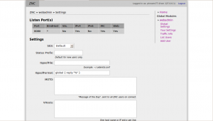 ZNC 0.090 Webadmin Default Skin