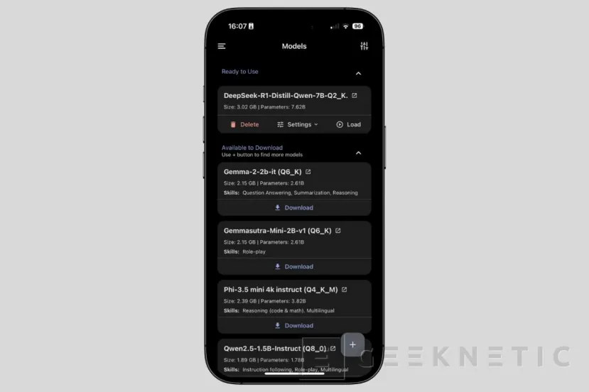 Geeknetic So you can install an AI like Deepseek at home on your iPhone 6