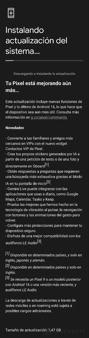 Geeknetic Android 16 is now available for Pixel phones from family 6 onwards 3