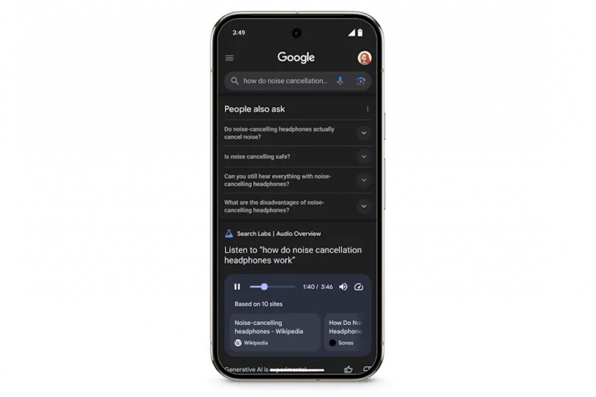 Google begins to experiment with podcasts generated by AI in searches results