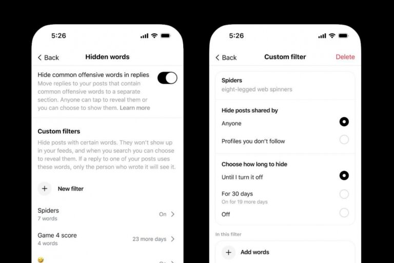 Threads introduces his own words filters, moving away from Instagram


