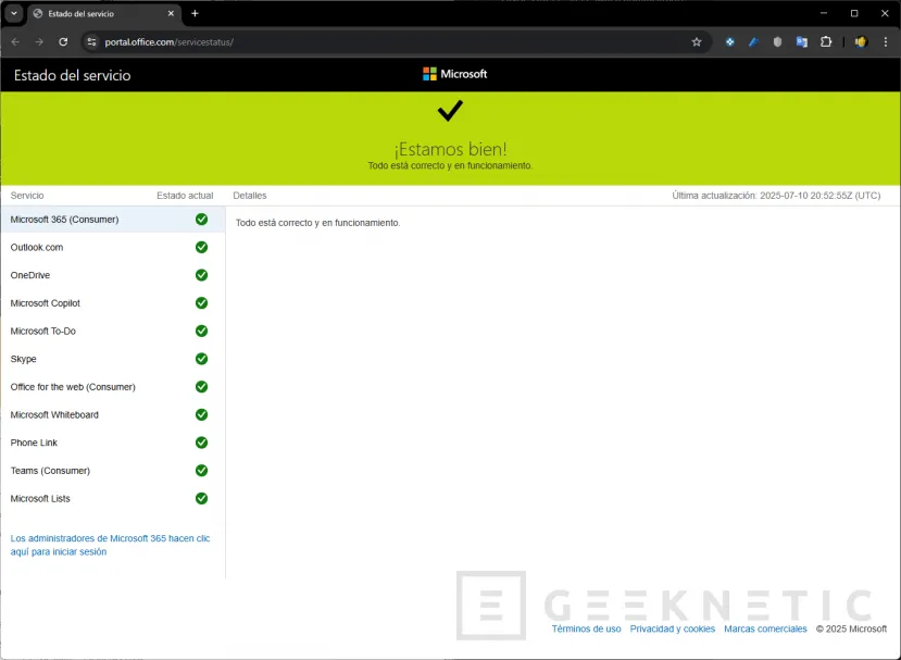 Geeknetic Microsoft Outlook is fallen, many users cannot access their email from this morning 3