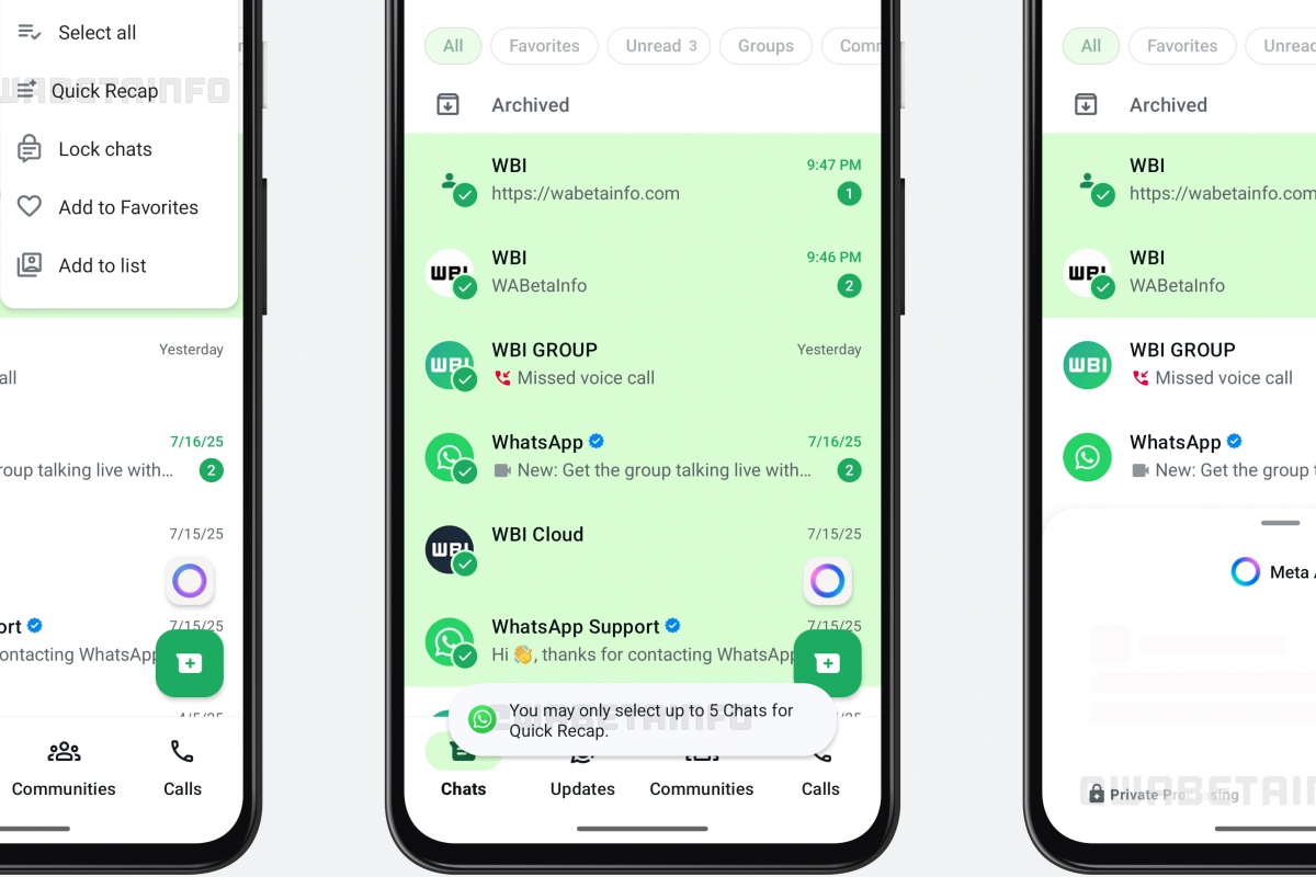 WhatsApp is testing Quick Reca: This utility can summarize up to 5 chats privately thanks to the finish line