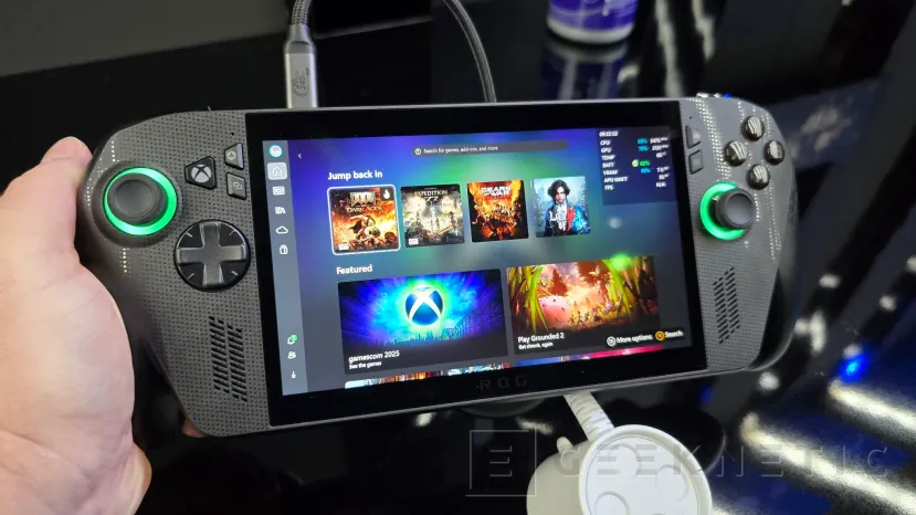 Geeknetic we have tried the Rog Xbox Ally X with the new app, comfortable grip thanks to its similarity with the Xbox 4 command