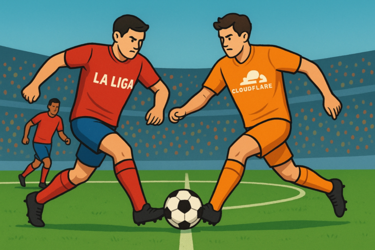 LaLiga is threatening Cloudflare customers with legitimate web for "letting your IP share" with other illegitimate


