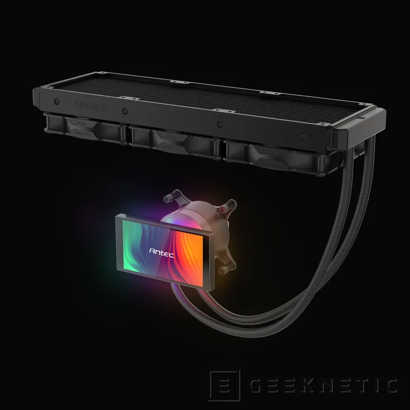 Geeknetic The new RL AiO Antec Vortex View 360 has a 5-inch screen on the head that you can rotate and orient without tools 4