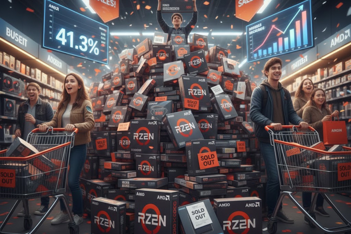 AMD exceeds a 40% revenue share for its server CPUs for the first time