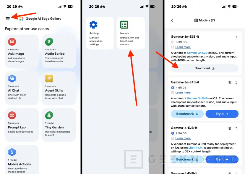Geeknetic Google AI Edge Gallery: how to run Gemma 4 models on iOS and Android phones 2
