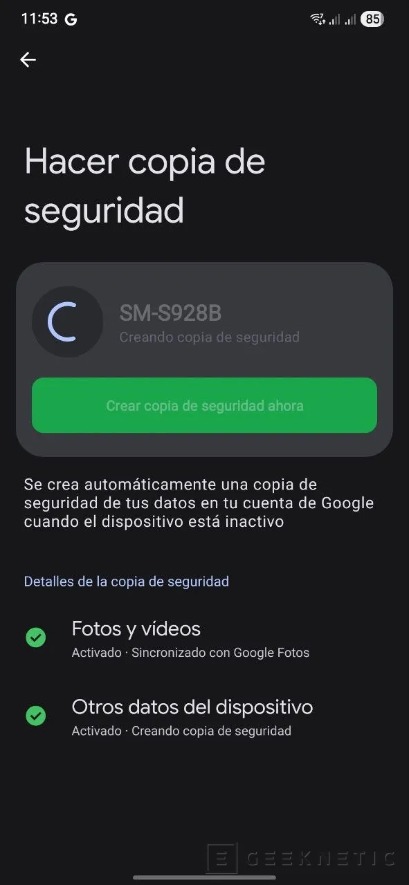 Geeknetic How to make a full backup manually and automatically on Android 7