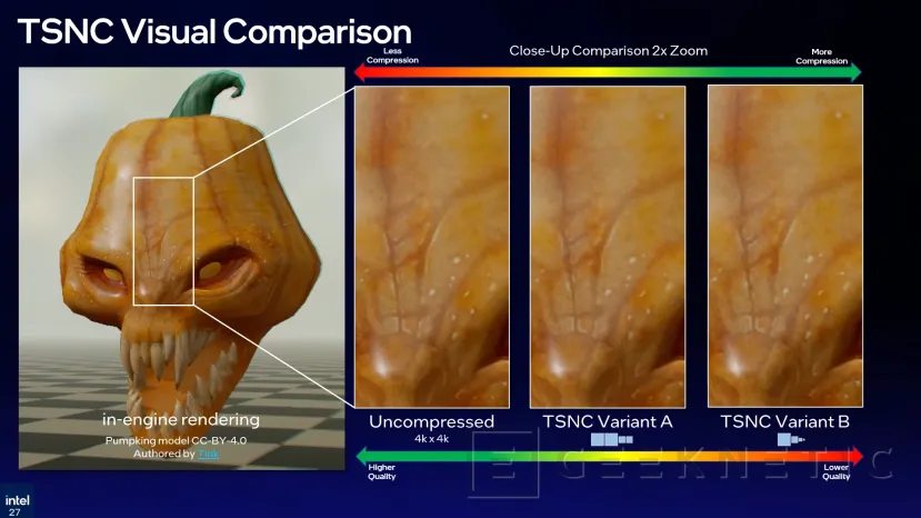 Geeknetic Intel's new TSNC technology reduces textures up to 18x with minimal quality loss 2