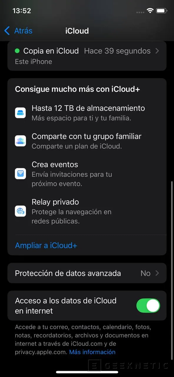 Geeknetic How to backup or sync data in iCloud with your Apple iPhone 2