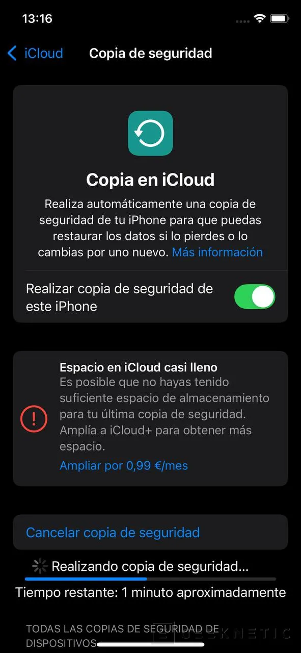 Geeknetic How to backup or sync data in iCloud with your Apple iPhone 9