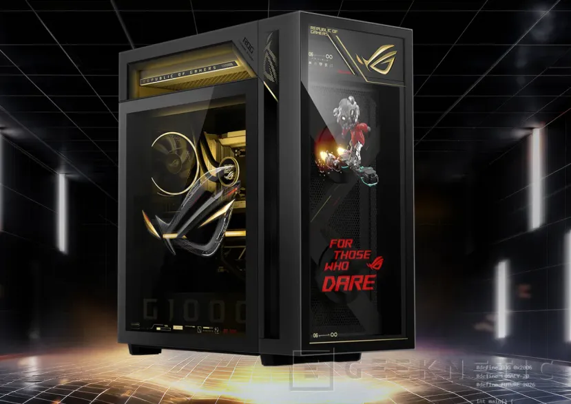 Geeknetic ASUS ROG G1000 Edition 20: this is the 40 kilo desktop with holographic fans and a Ryzen 9 9950X3D 3
