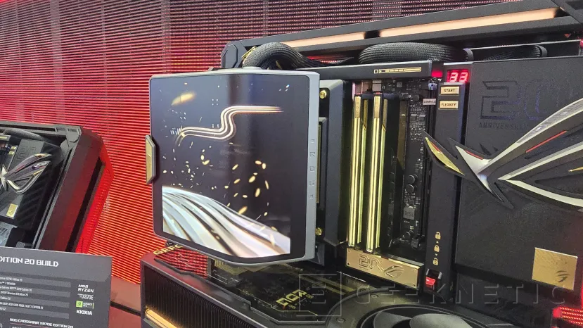 Geeknetic Pure copper heatsinks and a 6.67 AMOLED LCD screen" in the ASUS ROG Crosshair X870E and Ryujin 360 Edition 20 4 combo