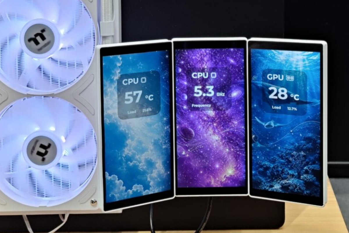 Thermaltake ST360 Trio Ultra: a liquid cooling with three folding LCD screens of 6 inches each