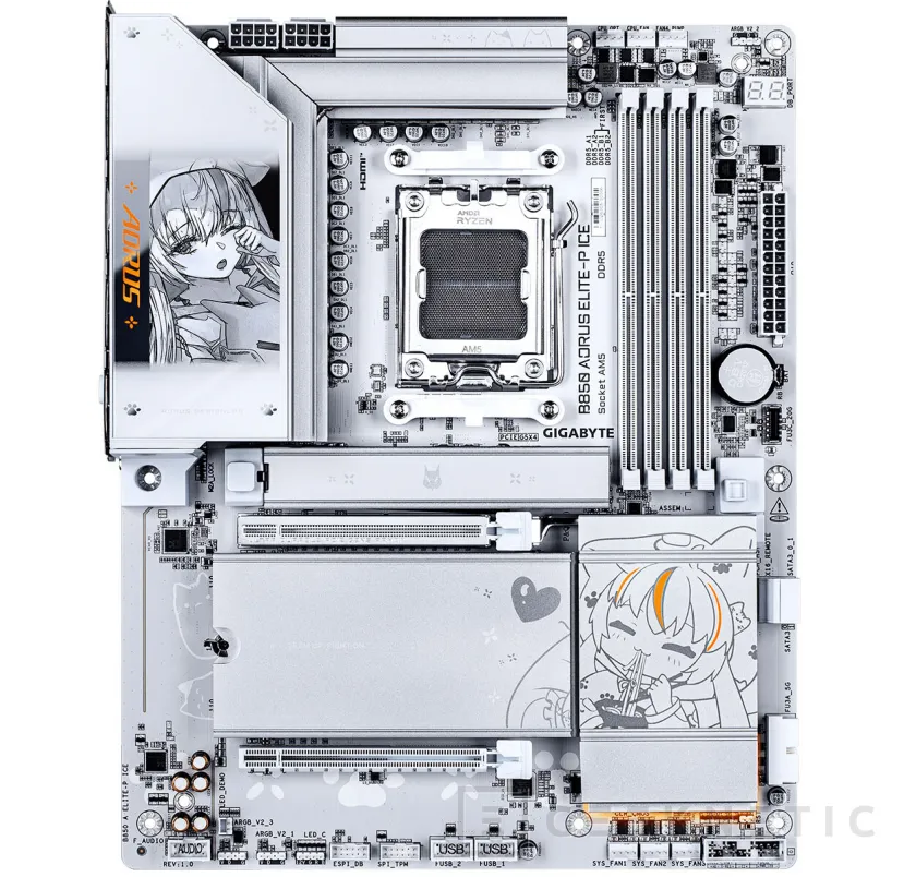 Geeknetic GIGABYTE launches B850 AORUS ELITE-P ICE board in Ari edition for anime fans and PC DIY 2