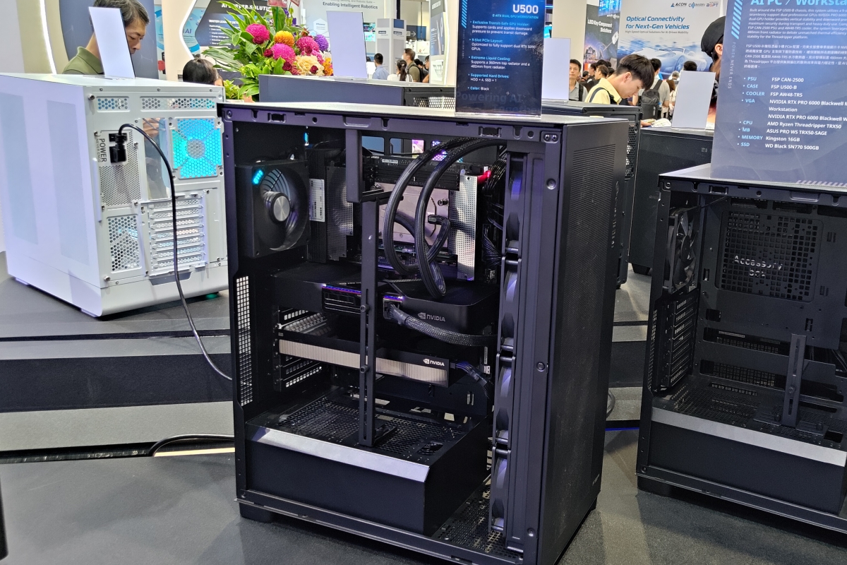 The FSP U500 and U501 arrive as E-ATX cases for workstations, one with a 480 mm front radiator and the other with mesh panels and 16 cm fans
