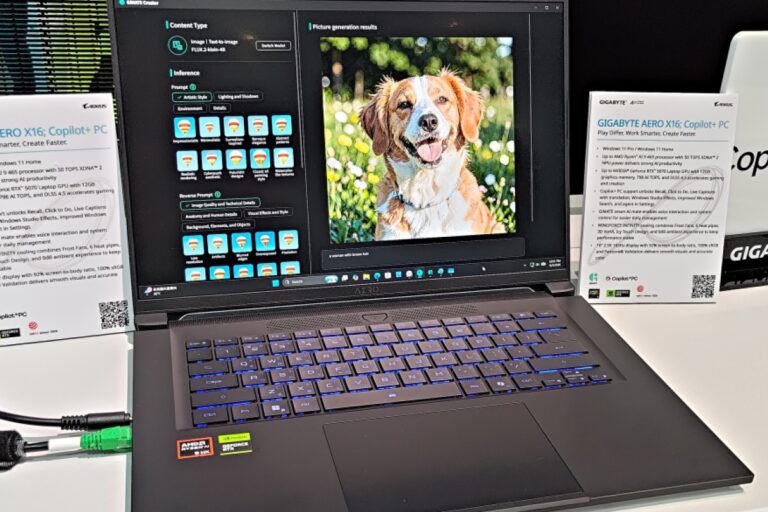 The new GIGABYTE AERO X16 has a Ryzen AI 9 365, RTX 5070 and Copilot+ PC format