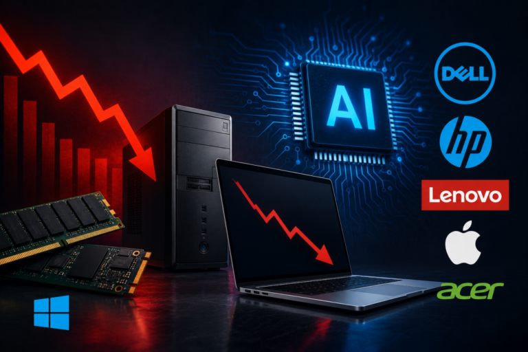 PC shipments fall 7% in the United States during the first quarter of 2026