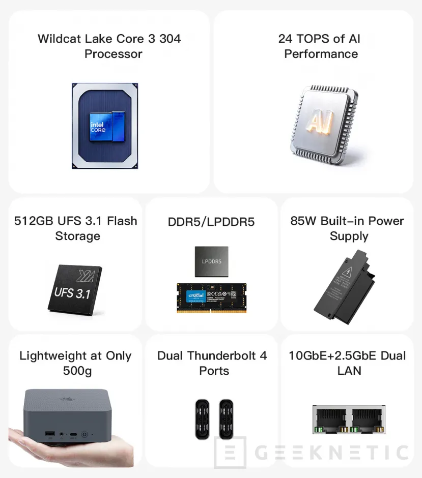 Geeknetic This Beelink MiniPC with Intel WildCat Lake processor relies on UFS 3.1 storage instead of an M.2 SSD 3