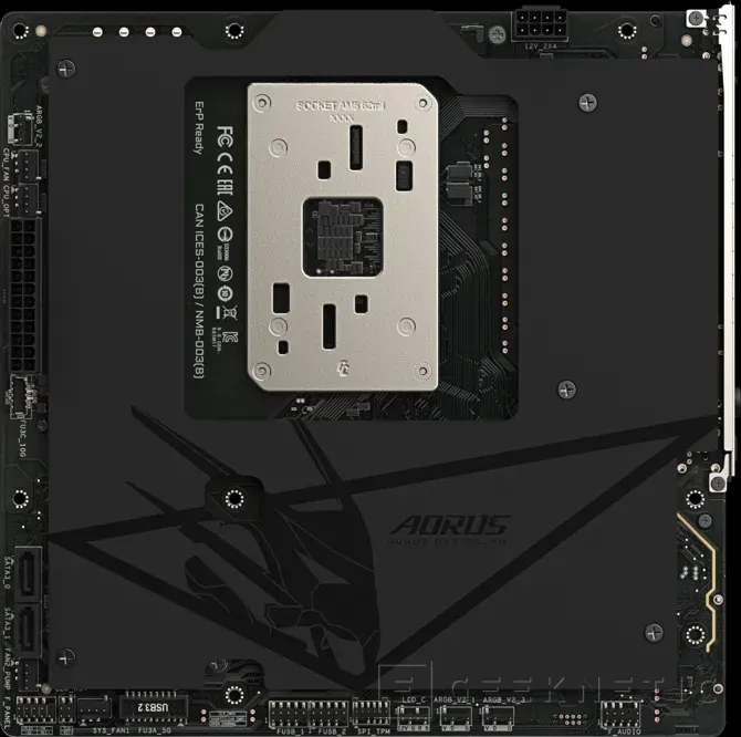 Geeknetic The new AORUS B850M Stealth relies on a design with rear connectors in Micro-ATX 3 format