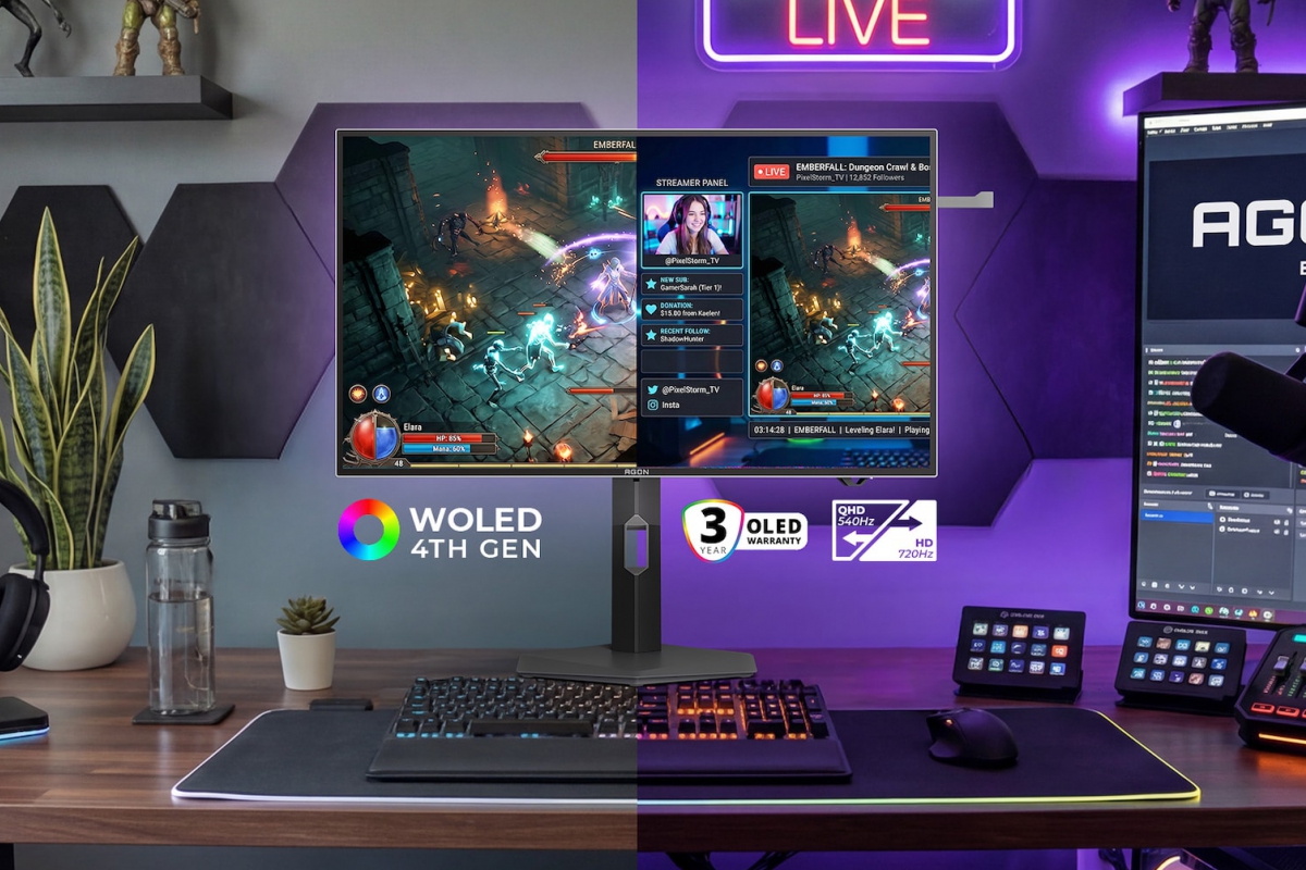 AGON's new OLED monitor jumps from 540 to 720 Hz by changing resolution on the fly