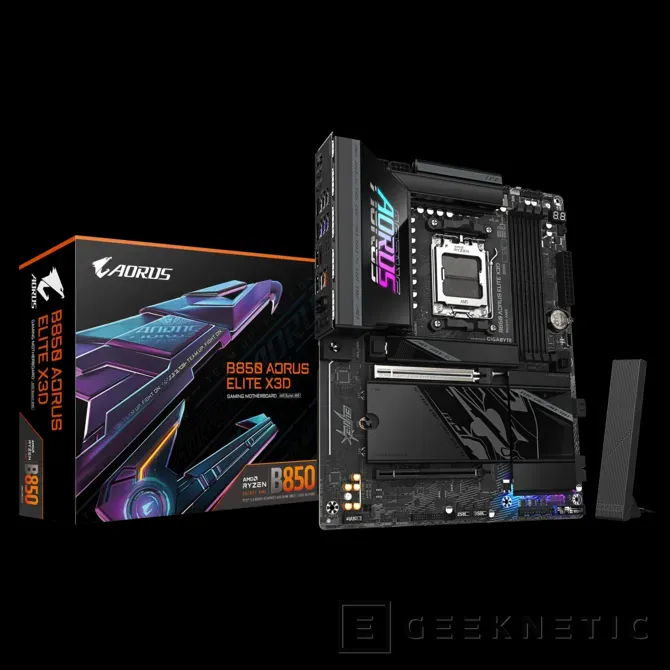 Geeknetic GIGABYTE Unveils AORUS B850 ELITE X3D Motherboard with Turbo X3D 2.0 and DDR5 AMD EXPO Low Latency 4 Support