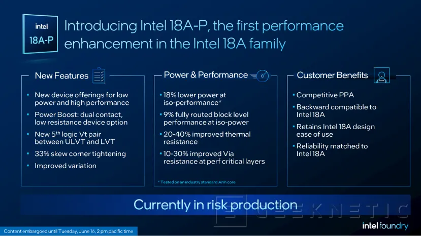 Geeknetic Intel 18A-P is now in production: up to 9% more performance and 18% less consumption 5