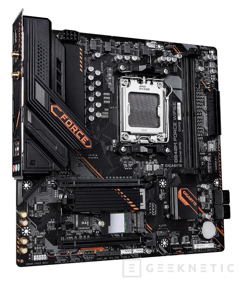 Geeknetic GIGABYTE launches B840M motherboard with orange and black design – includes X3D Turbo Mode and DDR5 2 tuning