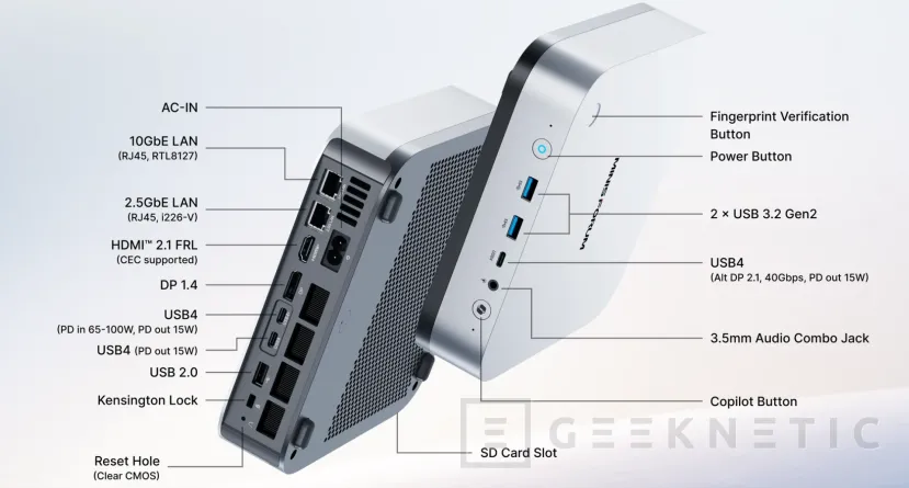 Geeknetic Lots of connectivity in a compact format: Minisforum M2 Pro with 10 GbE, 2.5 GbE, WiFi 7, USB4 and Panther Lake 2 CPU
