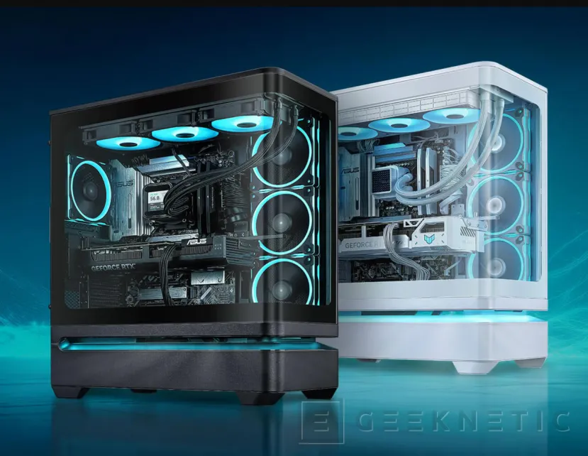 Geeknetic ASUS launches the Prime AP304, a panoramic case with 20 Gbps USB-C and four Series 3 ARGB fans