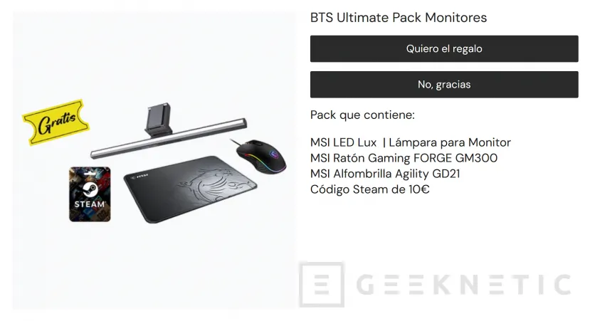 Geeknetic The 49-inch MSI MPG 491CQPX QD-OLED monitor drops to 764 euros from the MSI 2 store