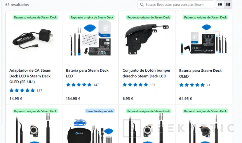 Geeknetic Changing the Steam Deck LCD battery is now 125% more expensive: the official replacement reaches 180 dollars/euros 2