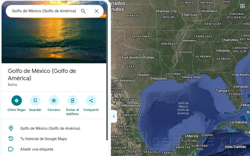Geeknetic Google Maps renames Lake Ontario to Lake America in the United States following White House criteria 2