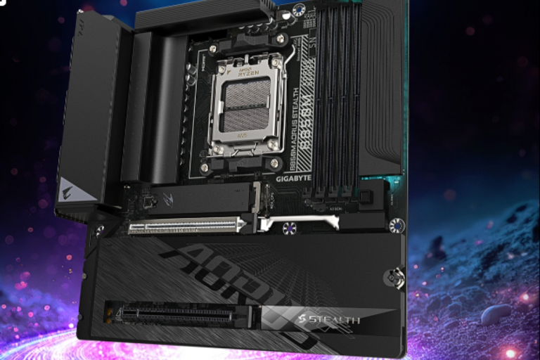 The new AORUS B850M Stealth relies on a design with rear connectors in Micro-ATX format