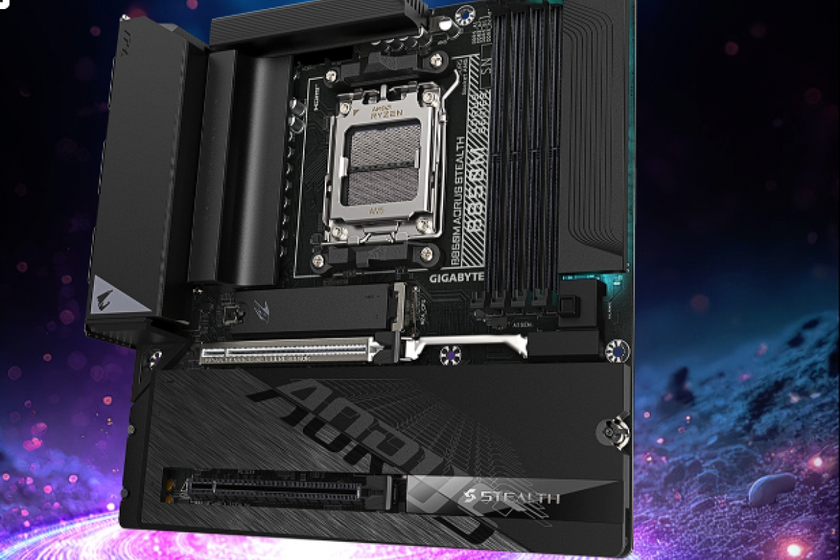 The new AORUS B850M Stealth relies on a design with rear connectors in Micro-ATX format