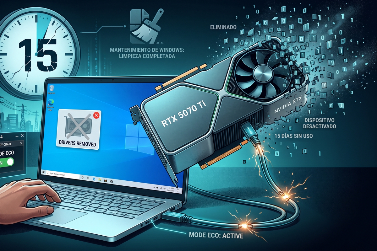 Windows can remove drivers from a GPU if it remains disabled for several days
