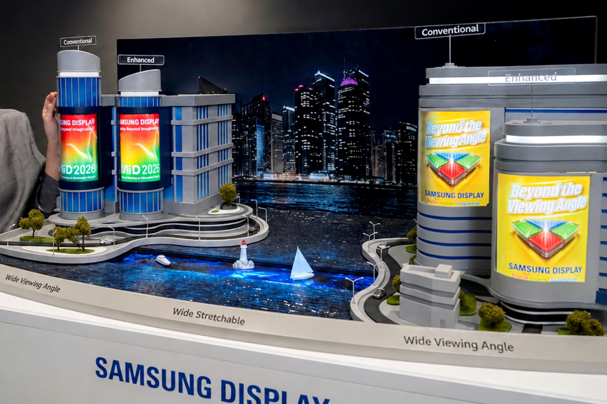 Samsung's Wide View technology improves the brightness of the foldable panel around the fold