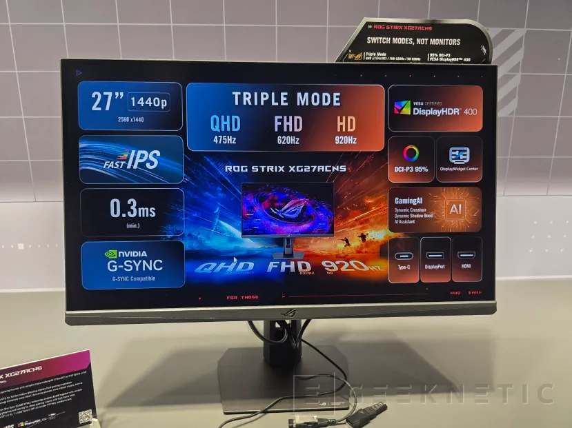 Geeknetic ASUS announces its ROG Strix monitors "Triple Mode" with up to 920 Hz and variable resolutions 2