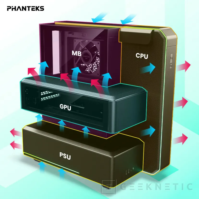 Geeknetic Phanteks launches the EX5 cases from 109.90 euros with chamber architecture and liquid cooling with 3 hidden tubes