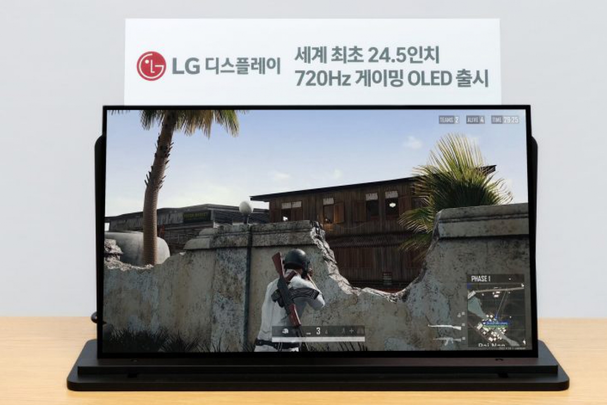 LG has developed a 24.5-inch OLED panel that reaches 720 Hz