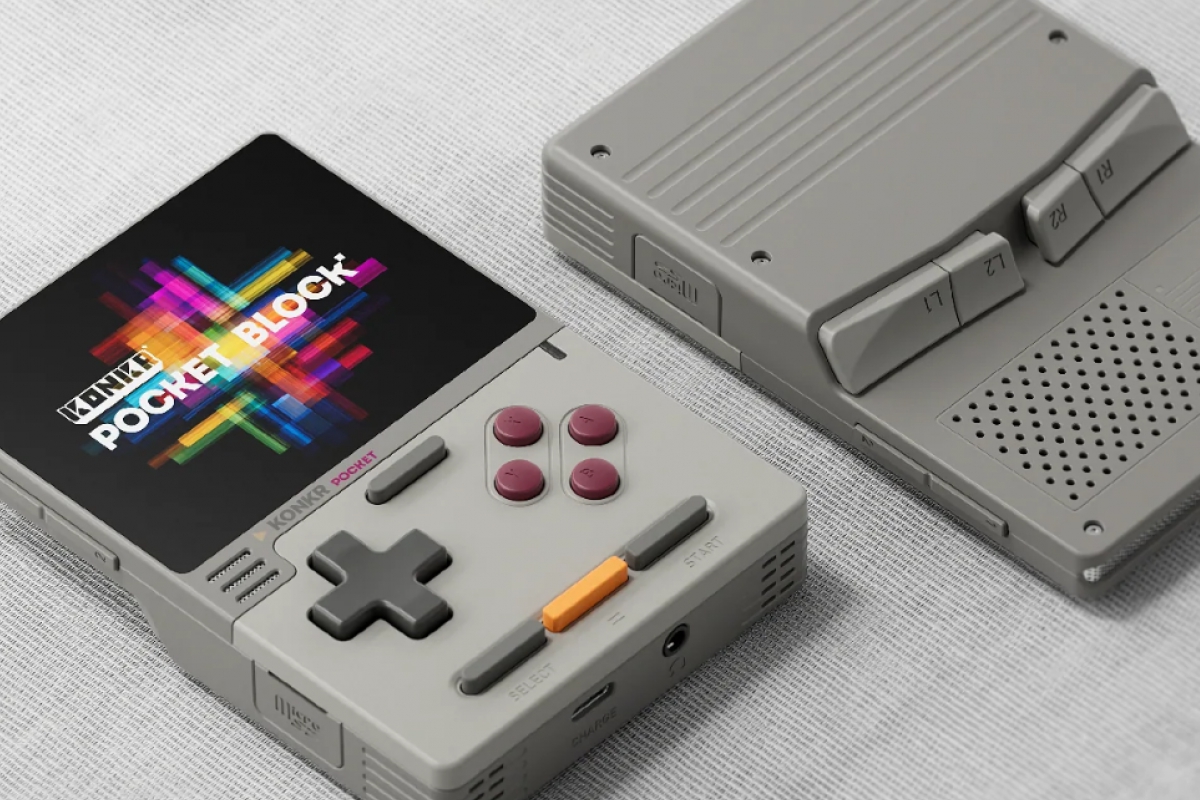 Retro "Game Boy" design for $79, this is the new AYANEO KONKR Pocket BLOCK portable console