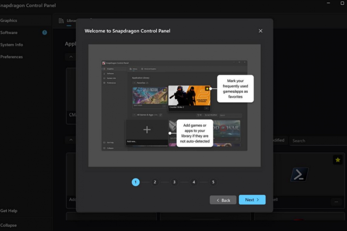 The Snapdragon Control Panel receives new functions for automatic optimization in games and driver updates