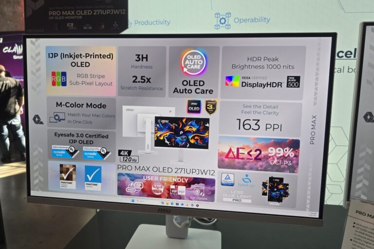 The new MSI PRO MAX OLED monitor with inkjet technology will arrive in early 2027 for 699 euros
