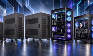 Thermaltake presents five PCs for AI and gaming: up to two systems and six GPUs in one tower