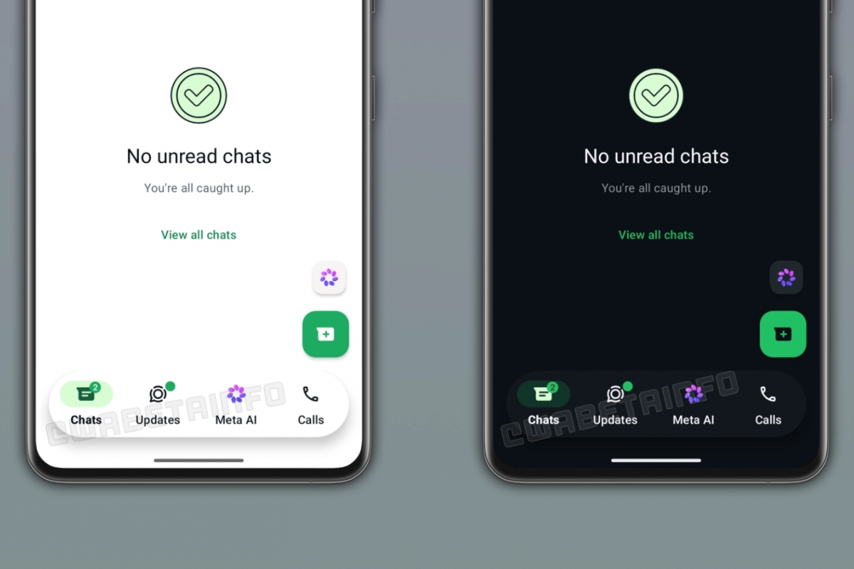 Upcoming WhatsApp redesign for Android includes floating navigation bar and Meta AI button